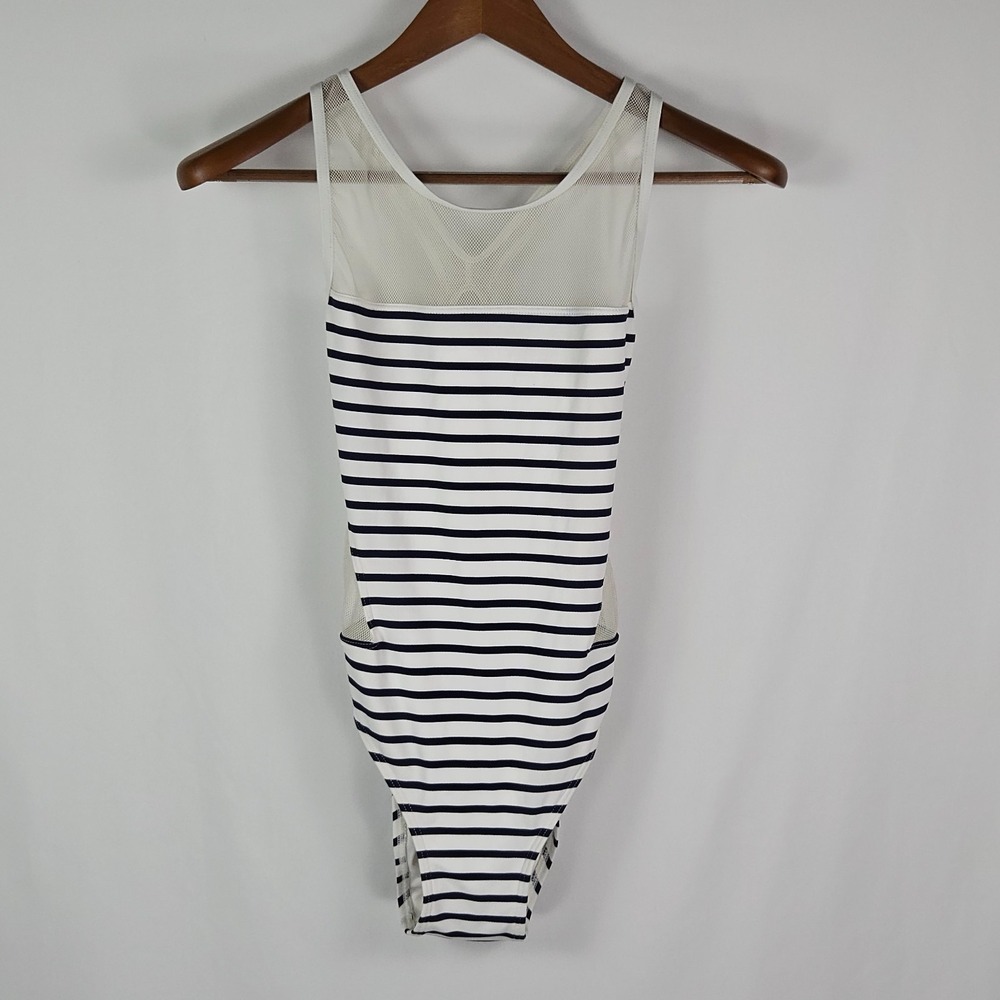 Vince Camuto Womens Swimsuit 12 Striped Mesh Cutout One Piece Monokini Resort‎